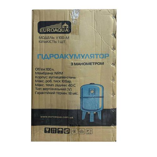 Гідроакумулятор вертикальний Euroaqua ЕА 80V (з манометром)