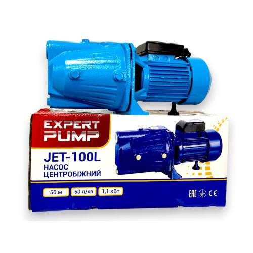 Поверхневий насос Expert Pump JET-100L; 1,1 кВт, h=50м, Q=50л/хв (чавун довгий)